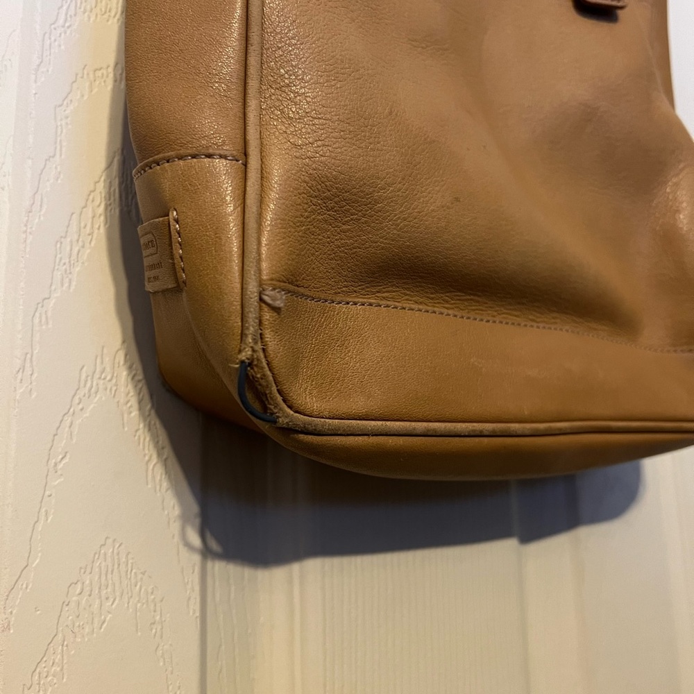 Vintage 1992 Coach Hampton Lunch Tote Tan Leather | Needs Repair - Picture 8 of 12